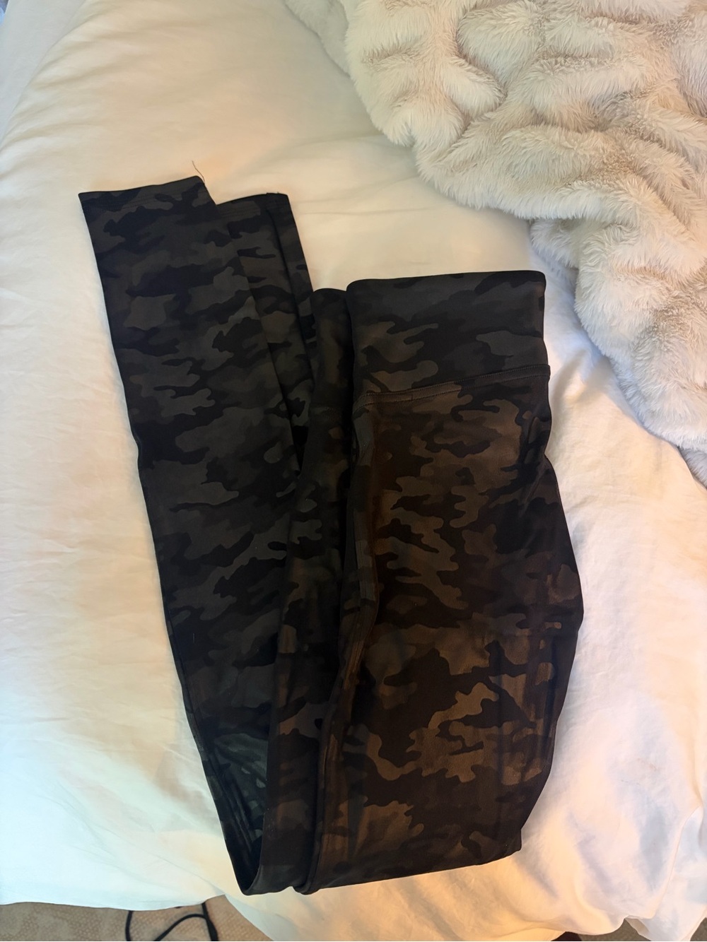 Black Camo spanx leather Leggings